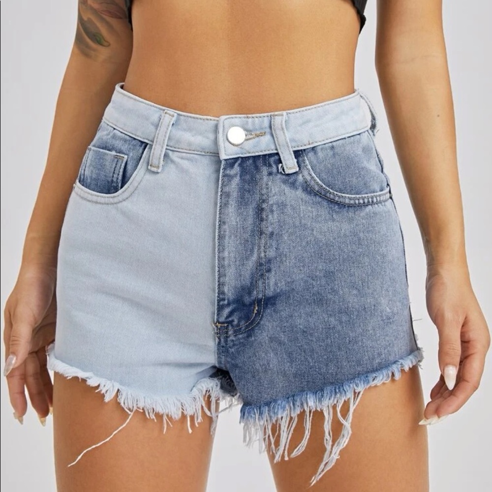 Shein Two Tone Denim Shorts